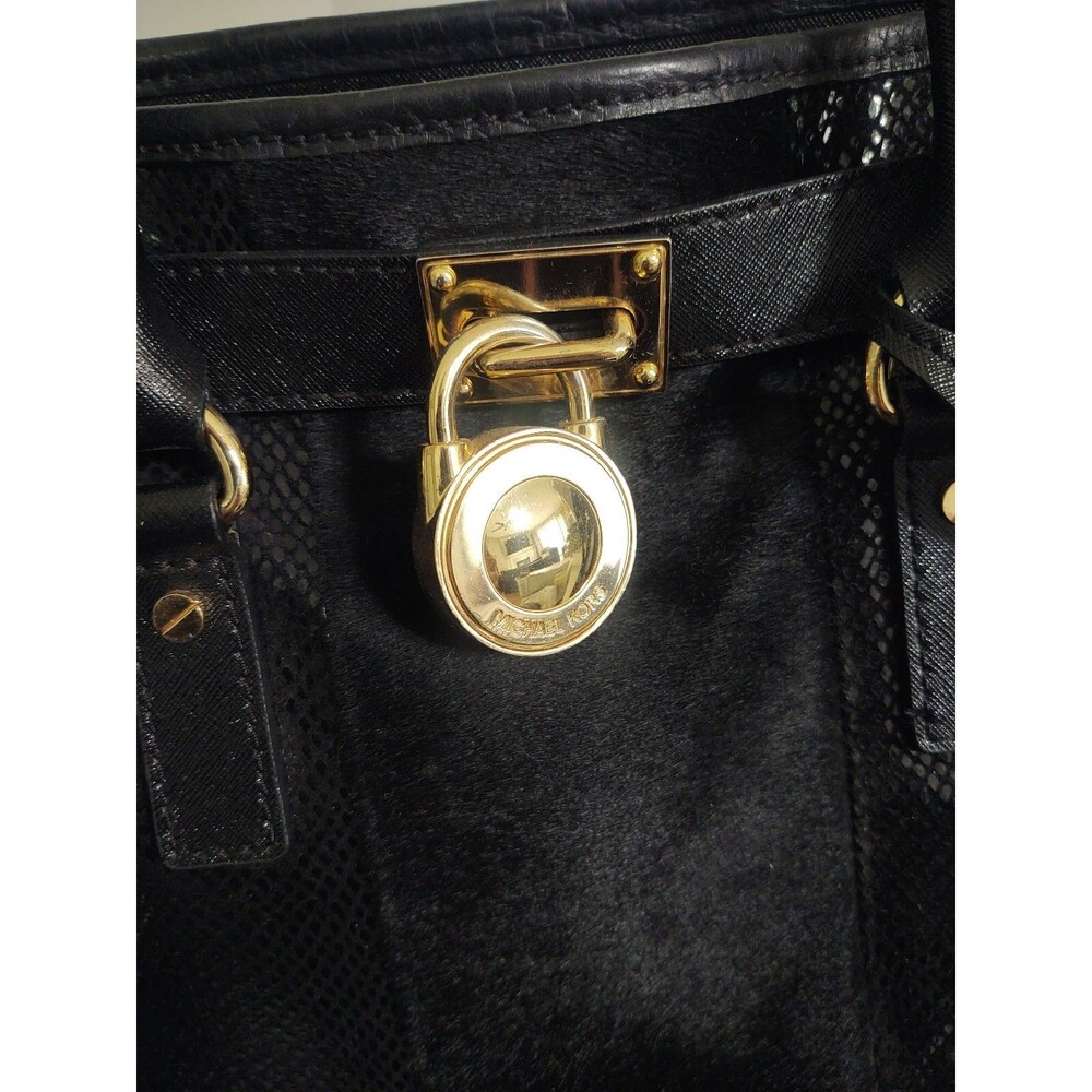 Michael Kors Fur, Snake & Croc Embossed Hamilton Satchel Handbag - Picture 3 of 12